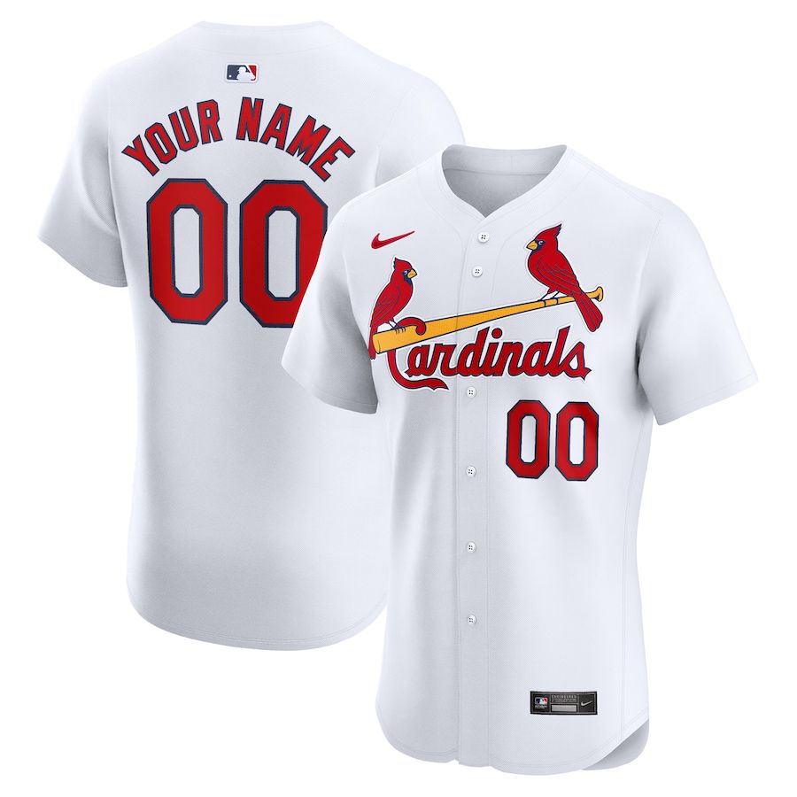 Men St. Louis Cardinals Nike White Home Elite Custom MLB Jersey